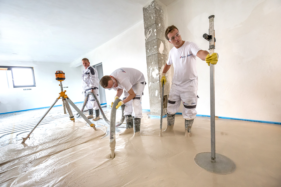 Lité směsi a potěrový beton pro realizaci podlah